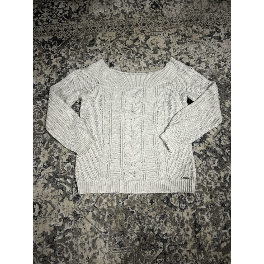 Abercrombie And Fitch Women's Oatmeal Off The Shoulder Sweater Size XL